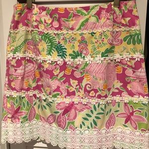 Lily Pulitzer , size 4 , pink & green skirt